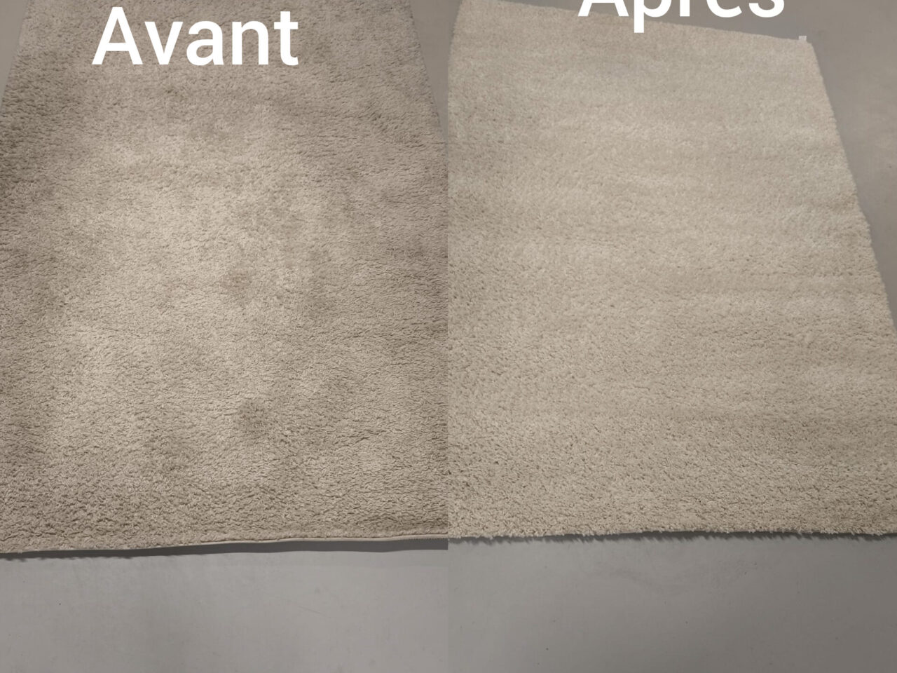 Tapis avant lavage et après